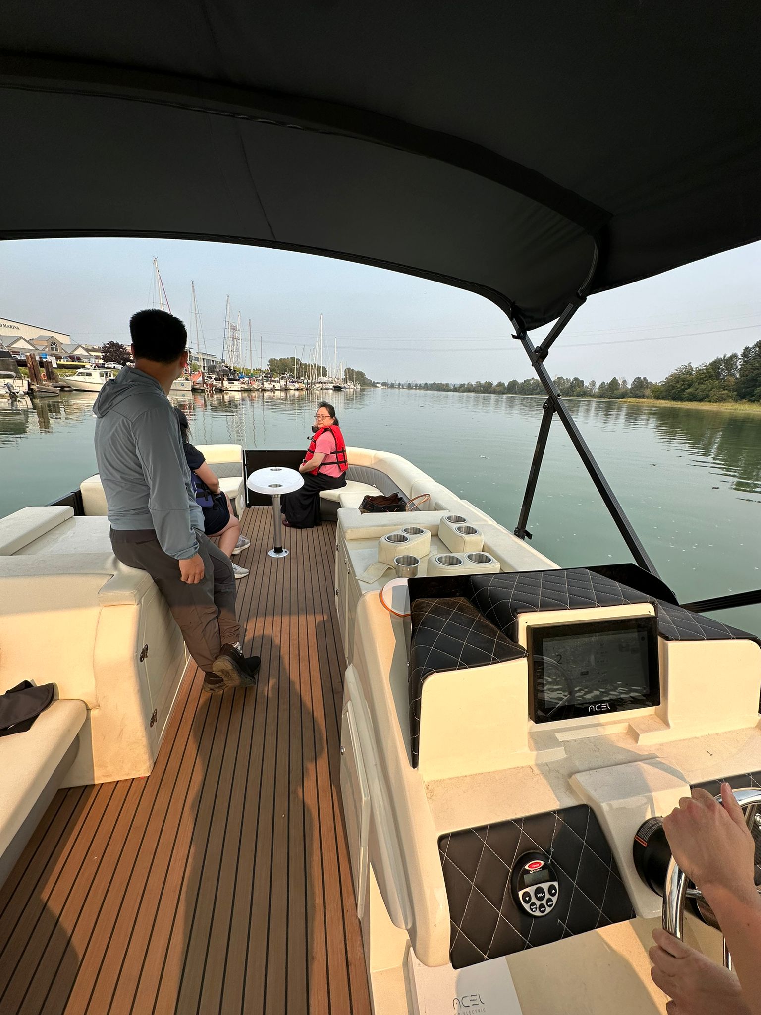 X-Craft Champagne Electric Pontoon Boat